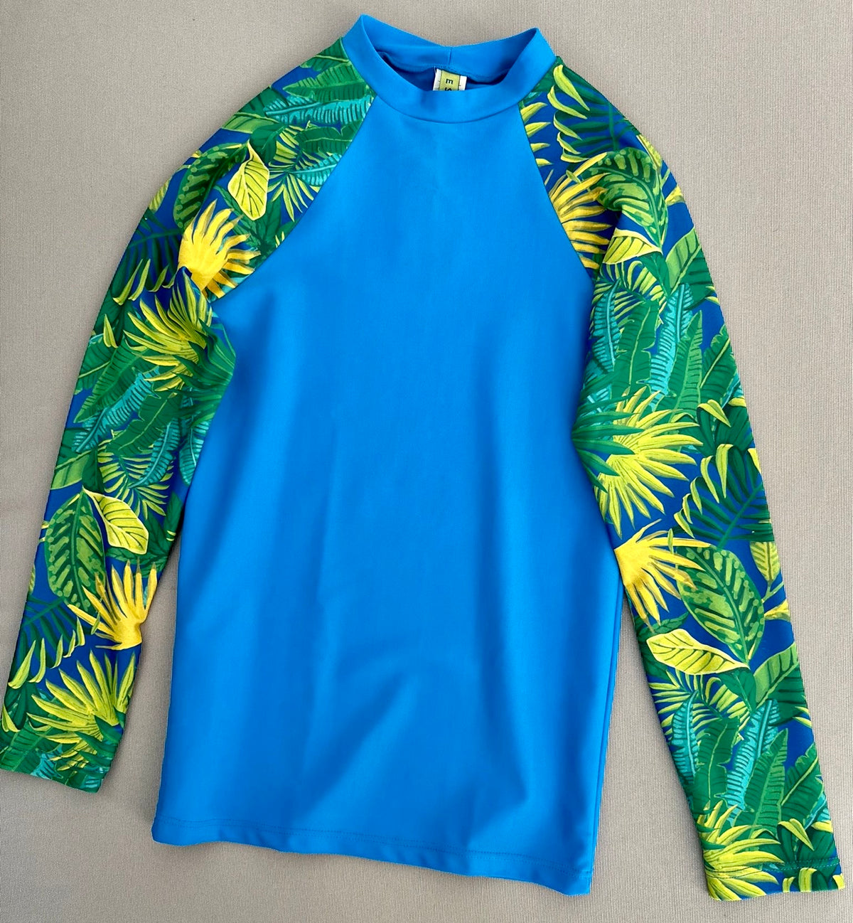 Boy's rash guard green blue