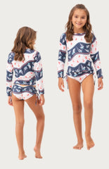 Traje de bano Rashguard 2 piezas niña Familia Nautical